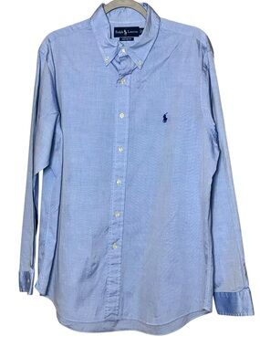 ralph lauren blue label custom fit button down long sleeve shirt Size 17 34/35